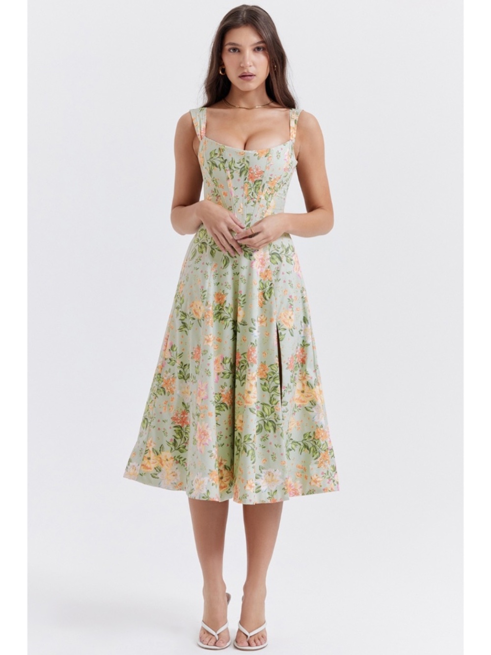 NEW House of CB Saira Light Jade Print Dress XS
